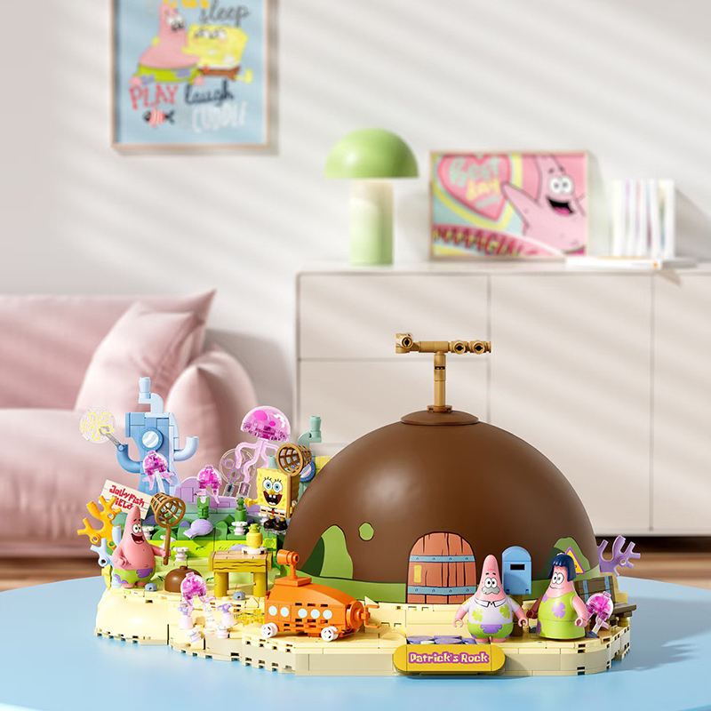 Kids Toys Blocks - Spongebob Patrick Star Rock House Building