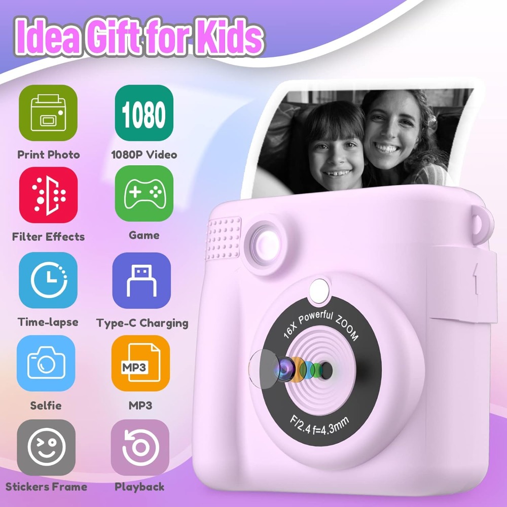Instant Print Camera for Kids, - Kids Toys Drawing ulasan dan harga