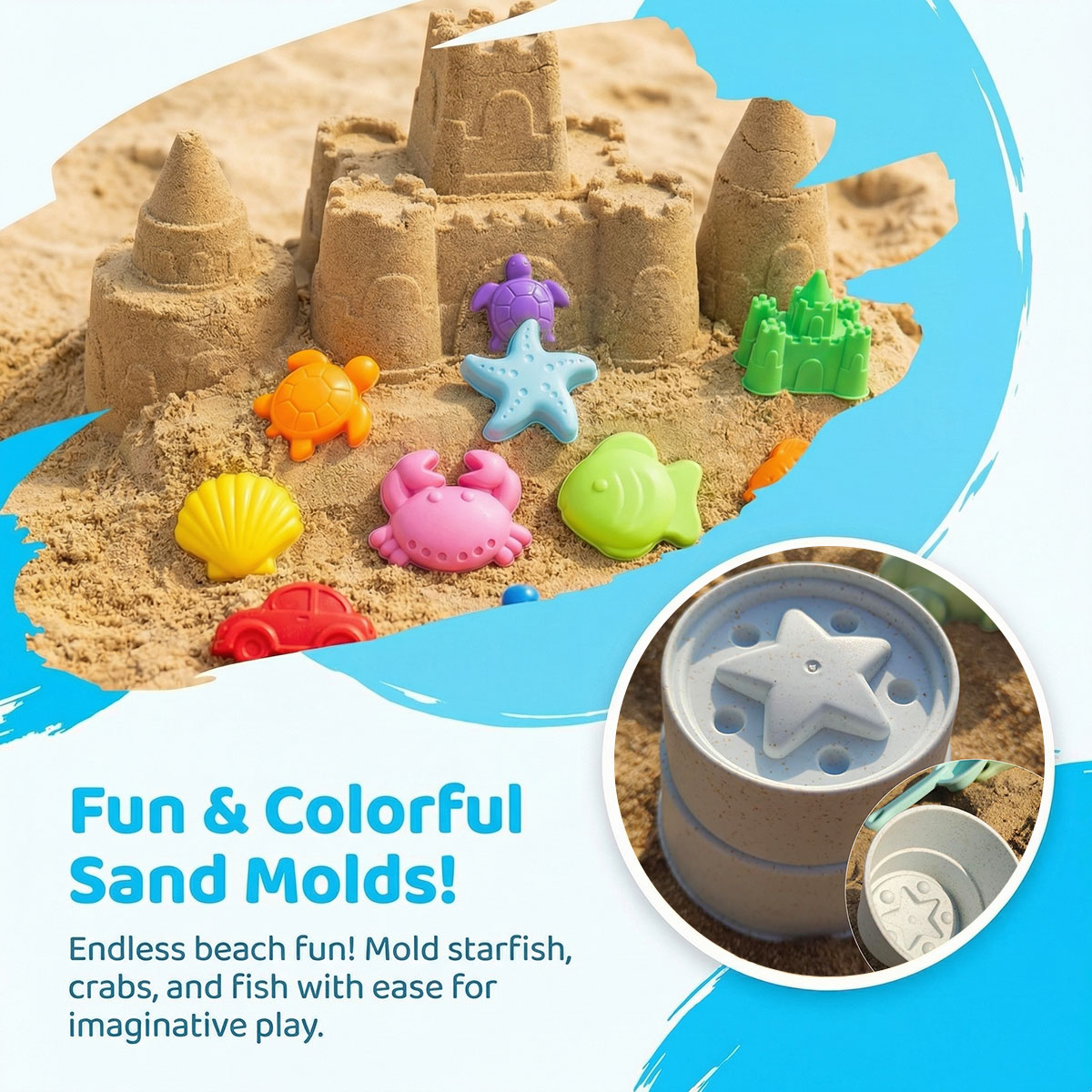 Small Creative Beach Mold Set  - Kinetic Sand Mold ulasan dan harga