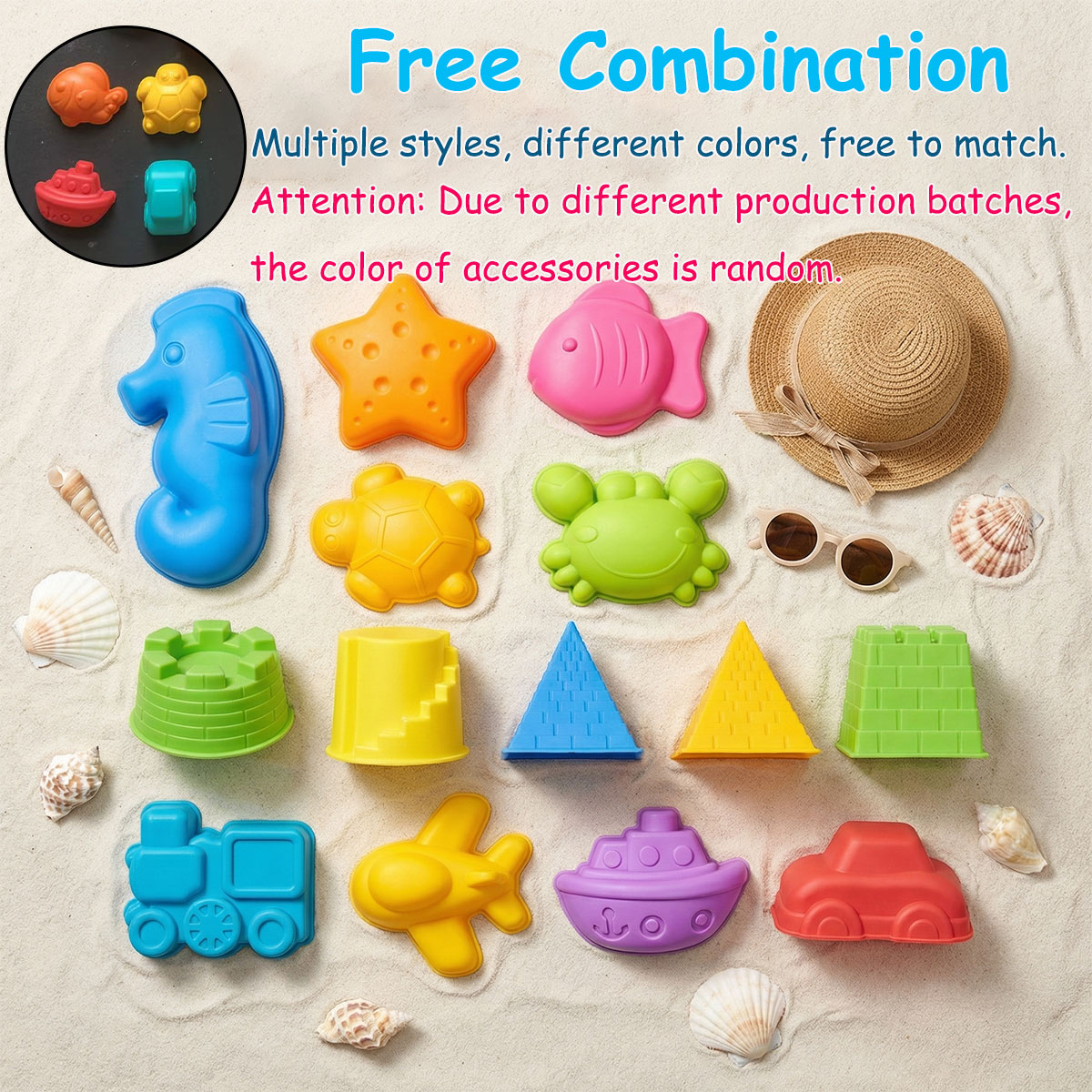 Small Creative Beach Mold Set  - Kinetic Sand Mold ulasan dan harga
