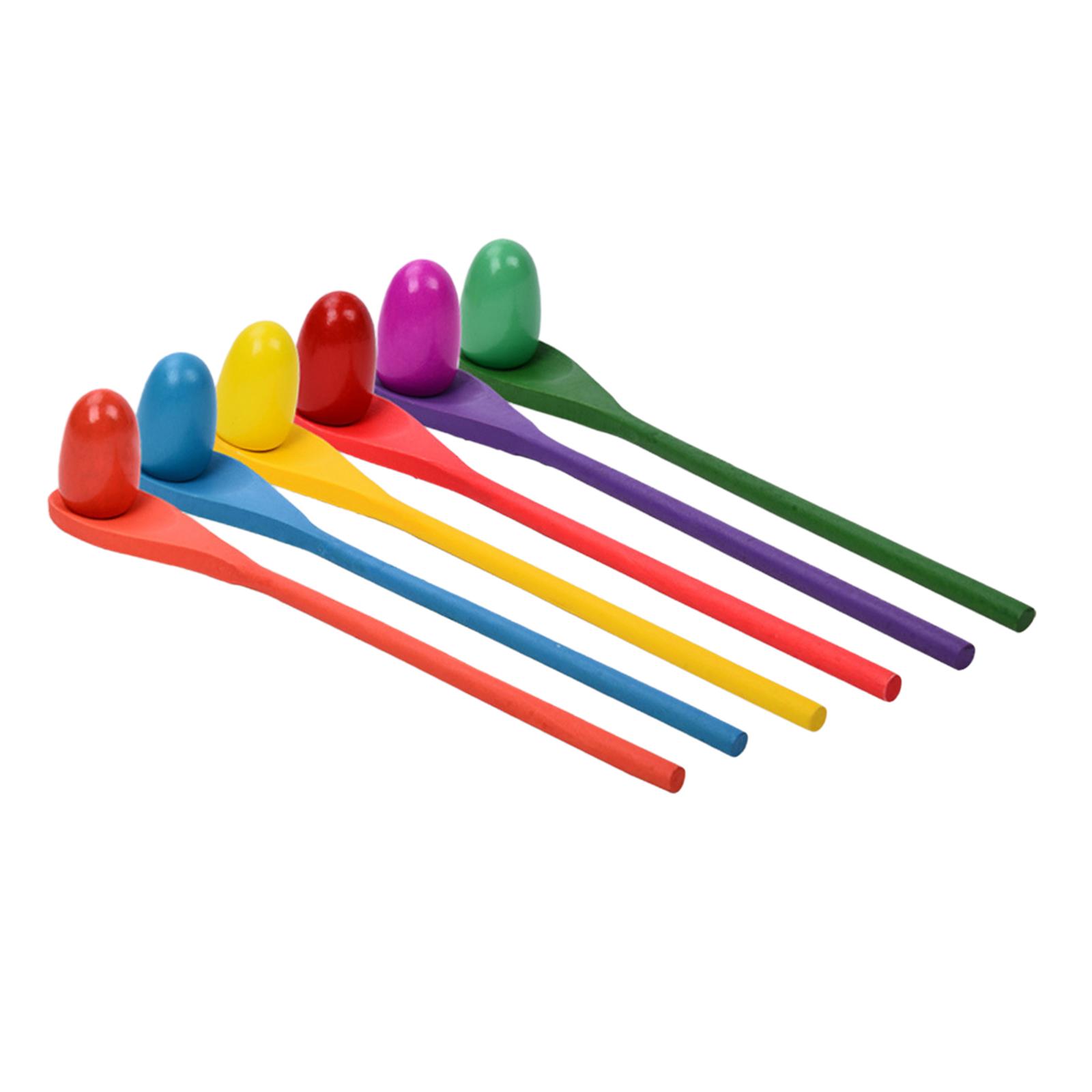 6 Pieces Egg Spoon Race Game H - Kids Yard Toys ulasan dan harga