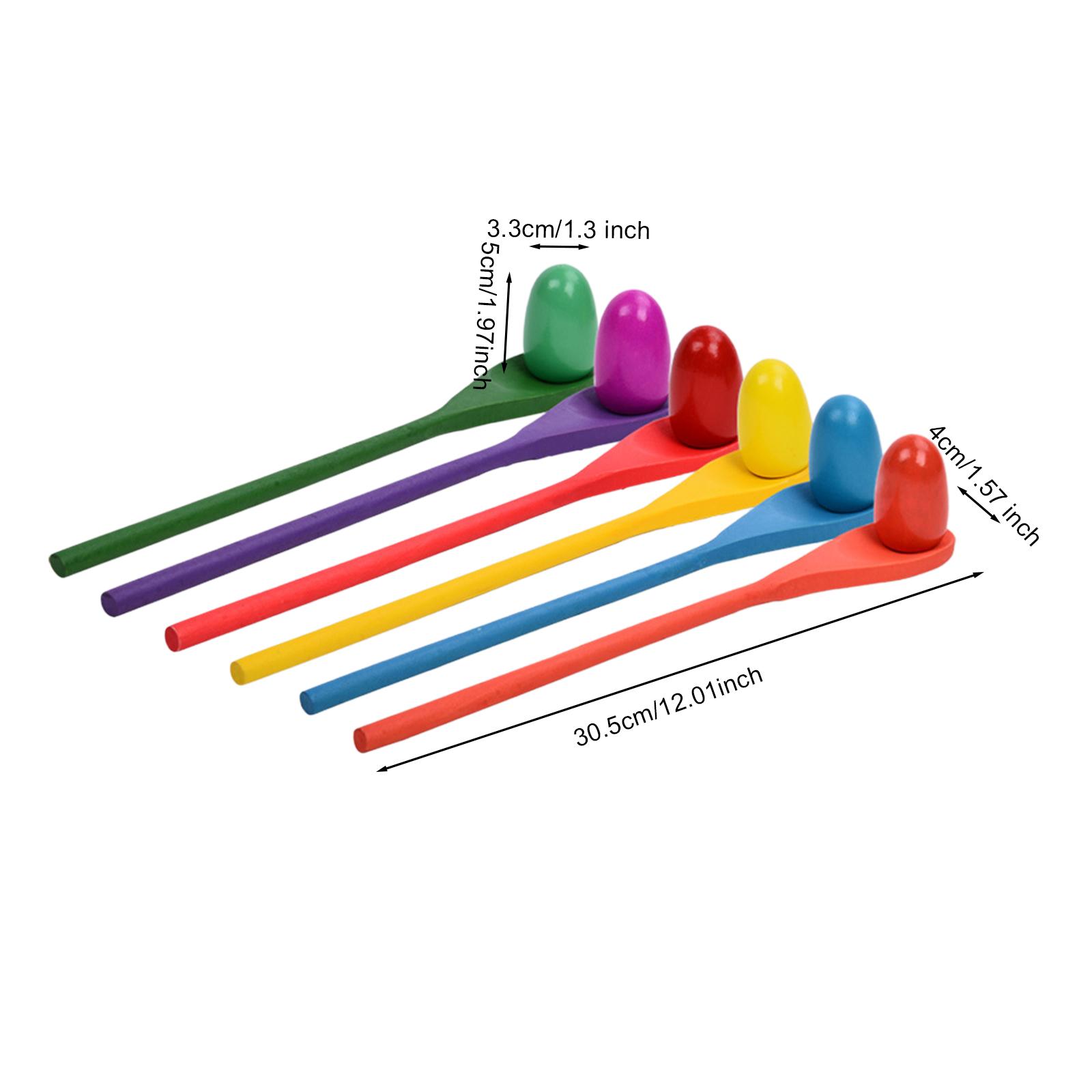 6 Pieces Egg Spoon Race Game H - Kids Yard Toys ulasan dan harga